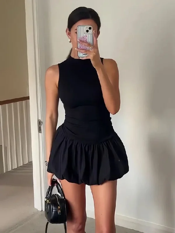 Cairo Statement Summer Dress in Black Trendy Women's 