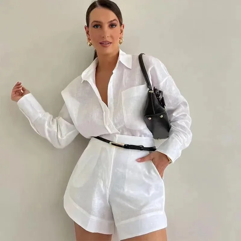 Filo Summer Two Piece Linen Coord Set Country