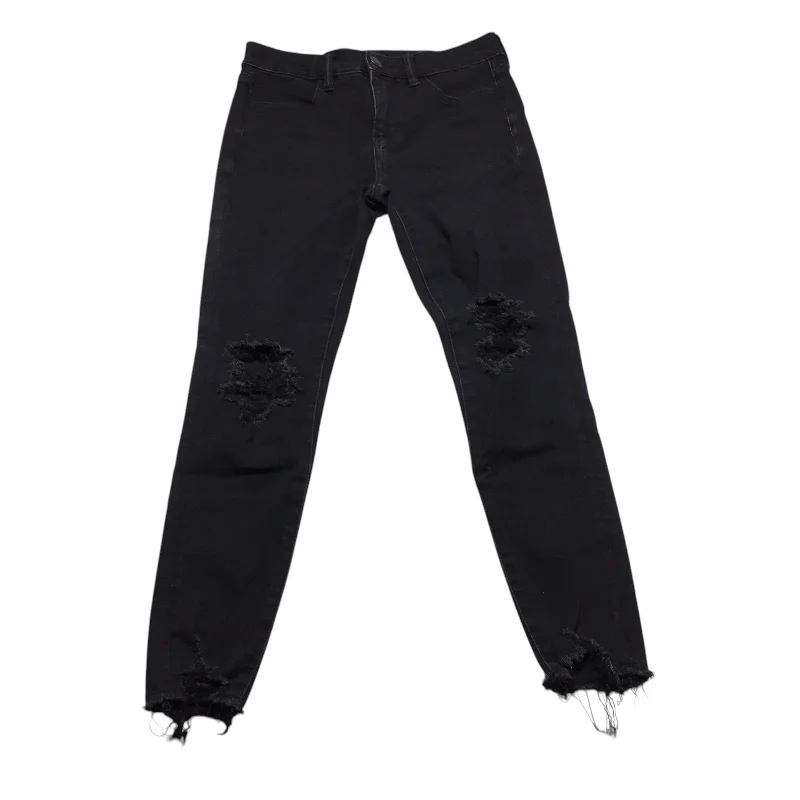 Jeans Skinny By American Eagle In Black Denim, Size: 4 Modern Women's Tech