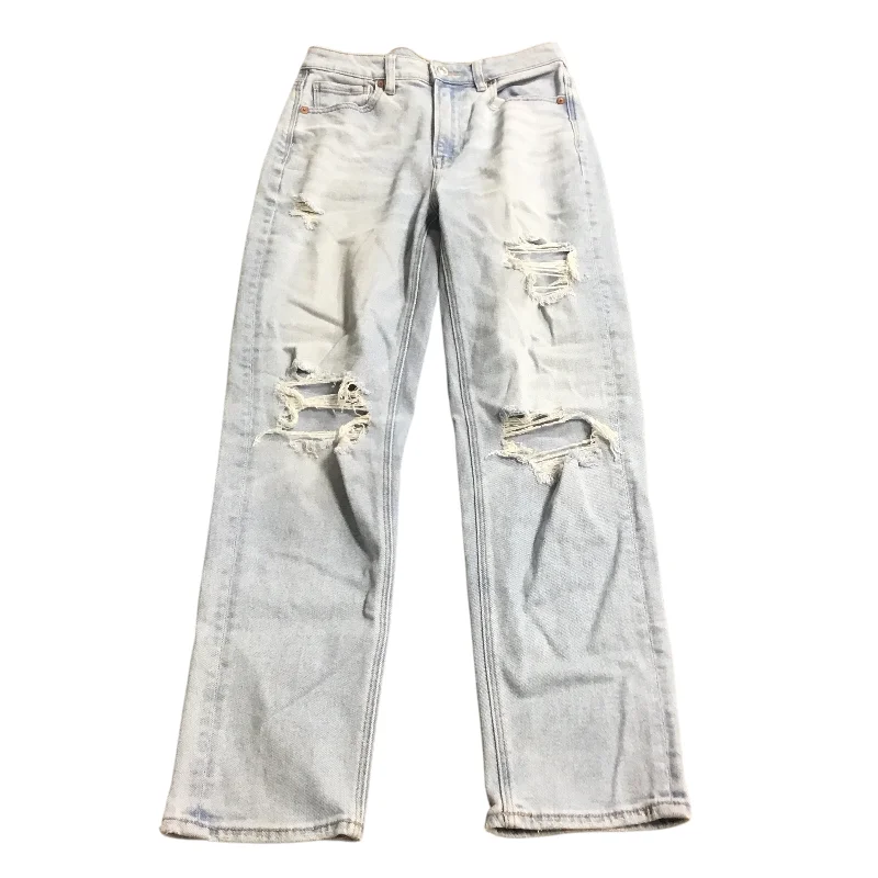 Jeans Straight By American Eagle In Blue Denim, Size: 2 Women