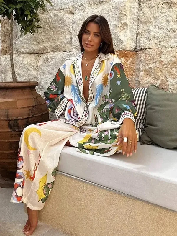 Misco Summer Holiday Abstract Coord Set Hip Women's Urban