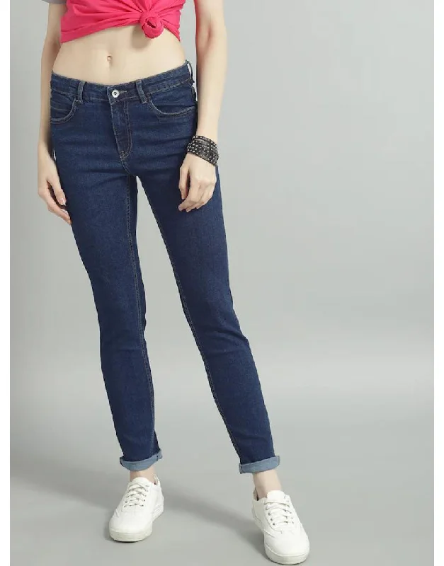 Super Skinny Jeans Stretchable-Electric Blue Dynamic Women's Moto