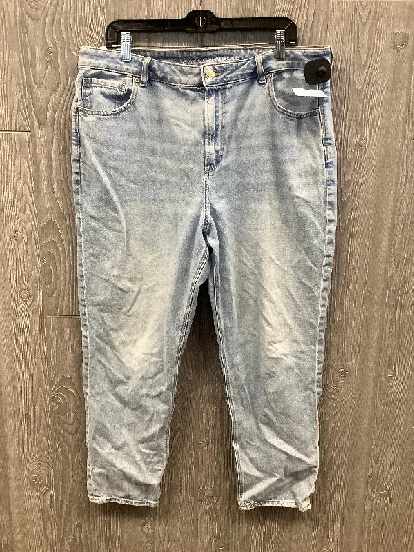 Jeans Straight By American Eagle In Blue Denim, Size: 18 Sporty Women's Athleisure 