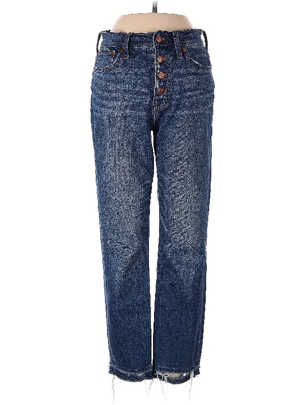 Mid-Rise Straight-leg Jeans in Medium Wash Bold Women's Animal Print