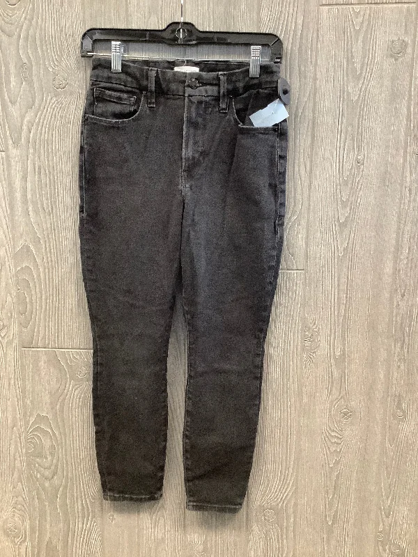 Jeans Skinny By Good American In Black Denim, Size: 8 Trendy Women's Oversized